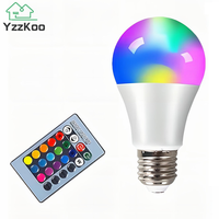Ampoule de budgétaire LED RGB, AC 85-265V, 4W, 10W, 15W, télécommande IR, lampe LED intelligente RGBW, décoration d'intérieur 1